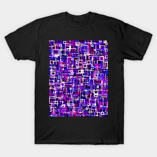 Geometric Purple Square Pattern T-Shirt